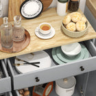 HOMCOM - Buffet 140 po L avec rangement - gris-La quincaillerie anti-basculement assure la sécurité en fixant à un mur 