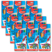 Maped - Crayons de couleur triangulaires - 12 paquets de 12-Les couleurs vives et vives sont super lisses et sautent de la page