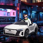 Aosom - Voiture électrique pour enfants 12v 5 km/h avec télécommande - blanc-Boutons séparés pour le klaxon et la musique sur le volant pour un son fort et clair 