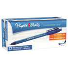 Paper Mate – Stylos à bille Flexgrip Elite – rétractable – 1,0 mm – bleu – paquet de 12  -Technologie d’encre Floating Ball® pour une écriture fluide et large