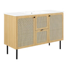 Modway - Chaucer 48" Vanité de salle de bain à un seul lavabo - Oak White-MDF et panneau de particules