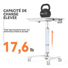 ShoppingAll - Chariot pneumatique de bureau pour ordinateur portable à hauteur réglable - blanc-6