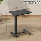 HOMCOM - Bureau debout pneumatique à hauteur réglable - 25,6 po L x 18,9 po l x 43,3 po H - noir-Le cadre en acier et le plateau en panneaux de particules garantissent solidité et stabilité