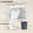 HOMCOM - Buffet à bascule 7 gallons avec espace poubelle dissimulé et tiroirs - blanc-Deux porte-rangements avec garde-corps sur les portes maintiennent les collations et les boissons en place 