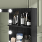 HOMCOM - Coiffeuse avec miroir et lumières - 38,6 po L x 17,7 po l x 54,3 po H - noir-Patins antidérapants pour protéger votre sol 