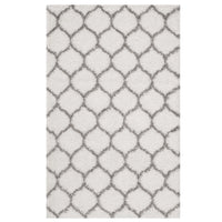 Modway - Solvea Treillis marocain Tapis 5 pi l x 8 pi L Shag Area - Ivoire et Gris-Tapis marocain à treillis shag