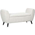 HOMCOM - Banc de rangement rembourré avec accoudoirs - blanc crème-Le design capitonné ajoute une touche de glamour élégant à votre maison 