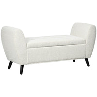 HOMCOM - Banc de rangement rembourré avec accoudoirs - blanc crème-Le design capitonné ajoute une touche de glamour élégant à votre maison 