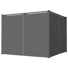 Outsunny - Retractable Pergola Canopy avec parois latérales - 10 pi x 10 pi - gris foncé-Le toit en polyester enduit de PU est rétractable, il glisse pour se positionner et vous protéger du soleil 