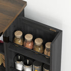 HOMCOM - Armoire de rangement avec étagères réglables - noir-Accès sans effort grâce aux fermetures magnétiques, charnières de qualité et poignées en métal 