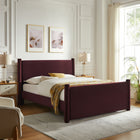Modway - Rael Performance Velvet Lit plateforme Queen, Mûrier-Système de soutien en lattes de bois