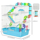 PawHut - Cage pour Hamster 5 Niveaux avec Système de Tunnels - Bleu Clair-Convient aux hamsters et gerbilles de petite taille, pas aux races plus grandes comme les hamsters syriens