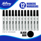 Hilroy - Marqueurs permanents, marqueur permanent, faible odeur, pointe biseautée, noir, paquet de 12-Haute qualité :Encre vive et durable à séchage rapide, imperméable, résistante aux bavures et à la décoloration. La pointe durable conserve sa forme et résiste à l'usure, garantissant des performances constantes dans le temps