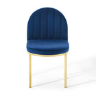 Modway - Isla Chenal Touffé Performance Velvet Fauteuil d’appoint de salle à manger - Marine d’or-8