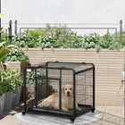 PawHut - cage pour chien pliable robuste pour chiens de taille moyenne - 37 po L x 23 po l x 27 po H-Chaque barre est solidement soudée au cadre pour plus de stabilité et de sécurité<br> 