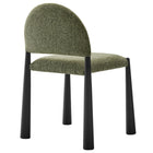 Modway - Hayley Tissu rembourré Fauteuil d’appoint de salle à manger - Feuille Noire-8