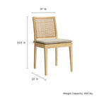 Modway - Ovard Bois et rotin Chaise à manger - Naturel-Dossier en rotin tressé