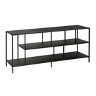 Hudson&Canal - Meuble TV Winthrop avec étagères métalliques pour téléviseurs jusqu'à 60 pouces - Bronze noirci-Comprend 2 étagères pour un grand rangement