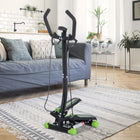 Soozier - Mini Stepper Avec Bandes De Résistance - Stepper Avec Écran Lcd Pour Salle De Sport À Domicile-Structure en acier robuste avec finition noire, stable et durable    