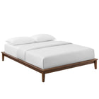 Modway - Lodge Bois Cadre de lit plateforme Queen in Noyer-Cadre de plate-forme en bois massif