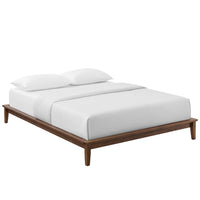 Modway - Lodge Bois Cadre de lit plateforme Queen in Noyer-Cadre de plate-forme en bois massif