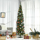 HOMCOM - Arbre de Noël artificiel illuminé 6 pi avec lumières LED blanc chaud-200 lumières LED intégrées directement dans l'arbre offrent un affichage chaleureux 