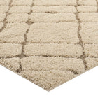 Modway - Jubilant Mémor Géométrique Abstrait de Vérone Tapis de 5 pi l x 8 pi L - Crème et beige-Résistant aux taches / Facile à nettoyer