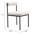 Zuo - Livorno Chaise de salle à manger - Ivoire-6