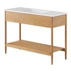 Modway - Zaire 48" Vanité de salle de bain à un seul lavabo - Blanc naturel-Placage de grains de bois