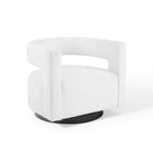 Modway - Spin Coupe Performance Velvet Fauteuil pivotant - Blanc-Fauteuil pivotant Glam Deco