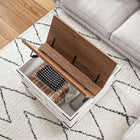 HOMCOM - Table basse avec rangement caché à dessus basculant - blanc-Assemblage requis