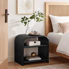Modway - Eve Rotin naturel courbé Table d’appoint - Noir-Conception courbe