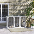 PawHut - Enclos extérieur pour chat Catio - 71 po x 31,5 po x 44 po - blanc-Structure stable en bois pour un espace protégé 