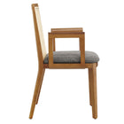 Modway - Monarch Bois et rotin Fauteuil à manger - Gris naturel miel-6