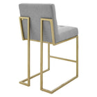 Modway - Privy Tissu rembourré Tabouret de comptoir - Or gris clair - Ensemble de 2-Aucune assemblée requise