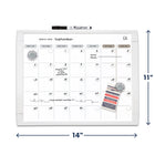 Quartet - Tableau calendrier blanc effaçable à sec,  11 po l x 14 po H-Léger et portable, il est facile à accrocher, à déplacer ou à ranger où que vous soyez