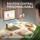 Logitech - Pebble Mouse 2 M350s fine sans fil Bluetooth, portable, légère, boutons personnalisables - Graphite-Gagnez du temps: personnalisez le bouton central avec Logi Options+ pour en faire plus avec la souris Pebble 2, ajoutez des raccourcis vers vos applis préférées, y compris WhatsApp et Spotify
