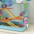 PawHut - Cage pour Hamster 18,5 po L avec Système de Tubes & Roue d'Exercice - Bleu Clair-Couleur : Bleu clair