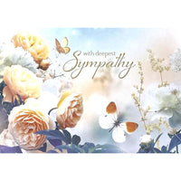 Mill Brook Studio - Cartes de souhaits Sympathie avec enveloppes – 5-3/8 po x 7-3/4 po – Fleurs et papillons – paquet de 18-Cartes de souhaits qualité boutique