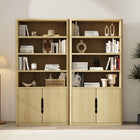 Manhattan Comfort - Rivington bibliothèque moderne à 4 étagères 40" avec armoire Lot de 2 - Chêne naturel-Quatre étagères ouvertes spacieuses offrent un généreux espace de rangement pour des livres, des objets décoratifs ou des paniers