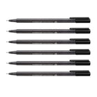 Staedtler - Stylos feutre recyclés triplus 97 recyclé - Noir - Paquet de 6  -Pointe super fine, 0,3 mm