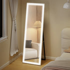 HOMCOM - Miroir pleine longueur à éclairage led 3 couleurs - 21 po l x 64 po H - blanc-Contrôle à une touche permettant de changer facilement entre trois couleurs de lumière et d’ajuster la luminosité 