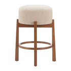 Zuo - Nade Tabouret de comptoir - Beige/Noyer - Ensemble de 2-Dimensions: 16,1 po L x 16,1 po L x 26,4 po H