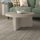 Hudson&Canal - Table basse ron Holm 32" de largeur - Aulne blanc-Dimensions du produit : 32" L x 32" l x 15" H