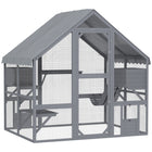 PawHut - Grand enclos extérieur pour chats avec housse imperméable pour 2 à 4 chatons - 73 po L x 55 po l x 74 po H-Taille spacieuse pouvant accueillir 2 à 4 chats pour un espace de jeu généreux 
