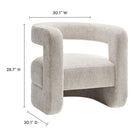 Modway - Jaylin Rembourré Chenille Chaise d’accent - Gris colombe-Esthétique douce avec des contours arrondis