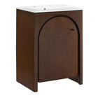 Modway - Appia 24" Vanette de salle de bain - Blanc noyer-Charnières à fermeture douce