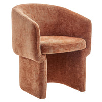 Modway - Verity Barrel Back Chenille Fauteuil à manger - Rouille-Chaise à salle à manger à dossier en tonneau