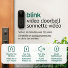 Amazon - Sonnette vidéo Blink (2e génération) - Noir-Durée de vie prolongée grâce à une autonomie de deux ans — Bénéficiez d'une couverture de sécurité continue jusqu'à deux ans avec trois piles lithium AA Energizer et un module Blink Sync (tous deux inclus)