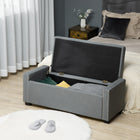 HOMCOM - Banc ottoman de rangement moderne rembourré à dessus relevable - gris clair-Convient à l’entrée, au bord de la fenêtre et au salon 